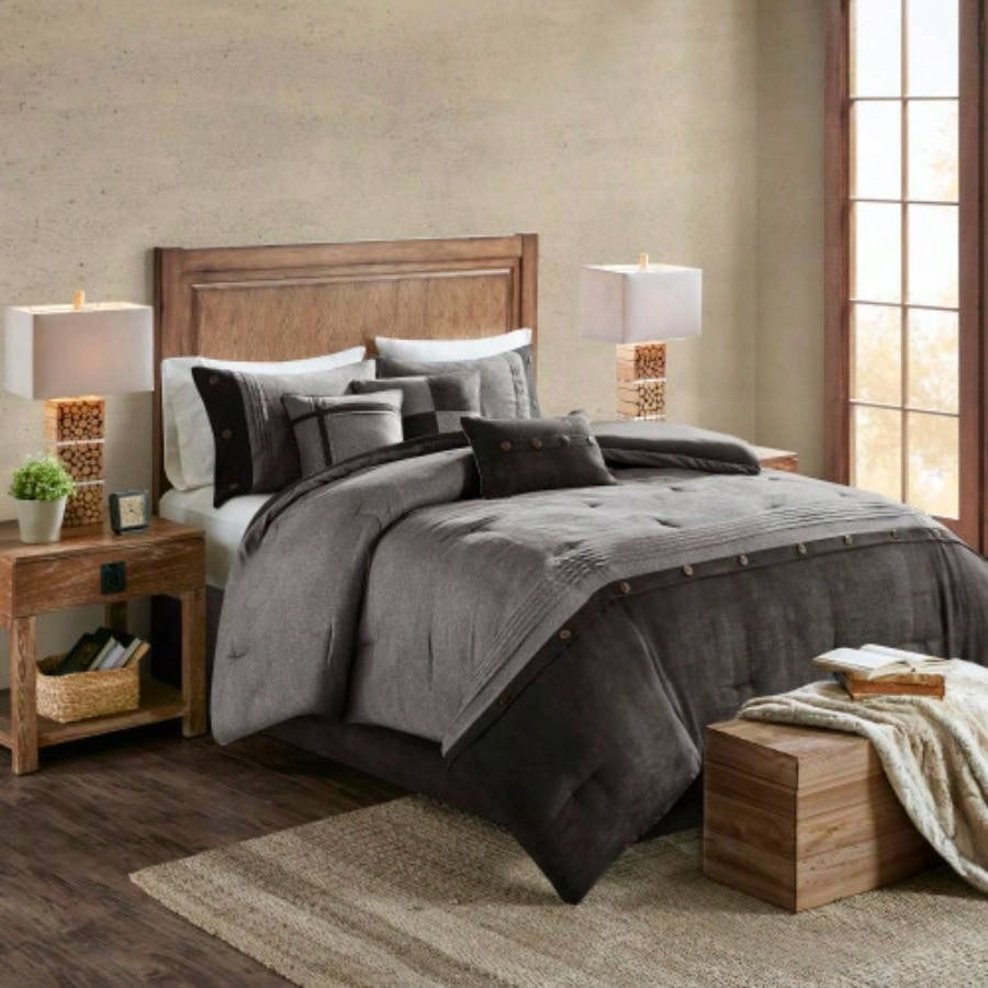 Piece Faux Suede Comforter Set King