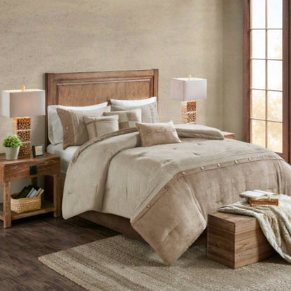 Piece Faux Suede Comforter Set King