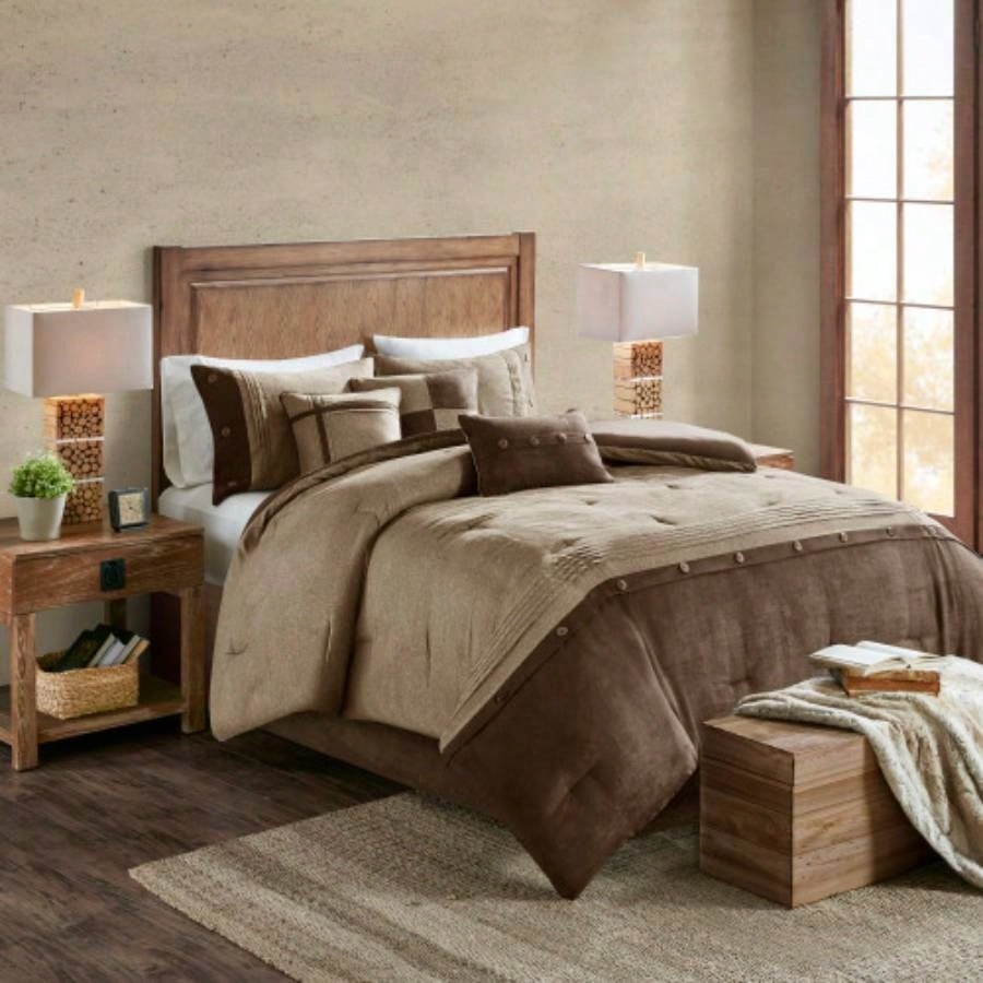Piece Faux Suede Comforter Set King