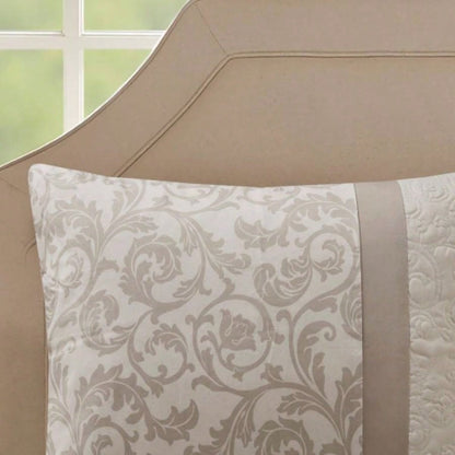 Embroidered 8 Piece Comforter Set Neutral