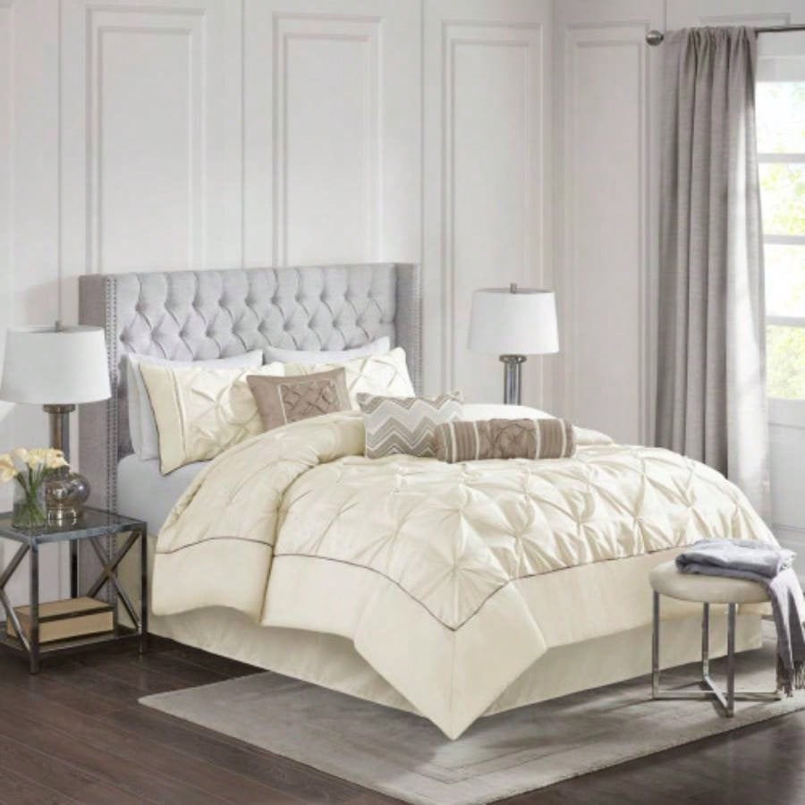 Piece Tufted Comforter Set Taupe King