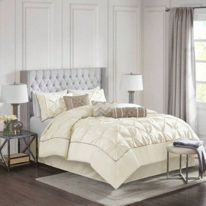 Piece Tufted Comforter Set Taupe King