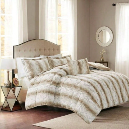King 4PC Faux Fur Comforter Set