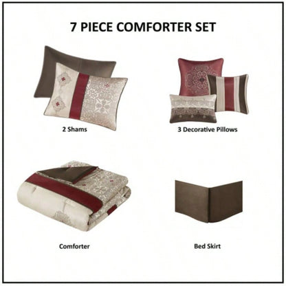 Piece Jacquard Comforter Set with Throw Pillows