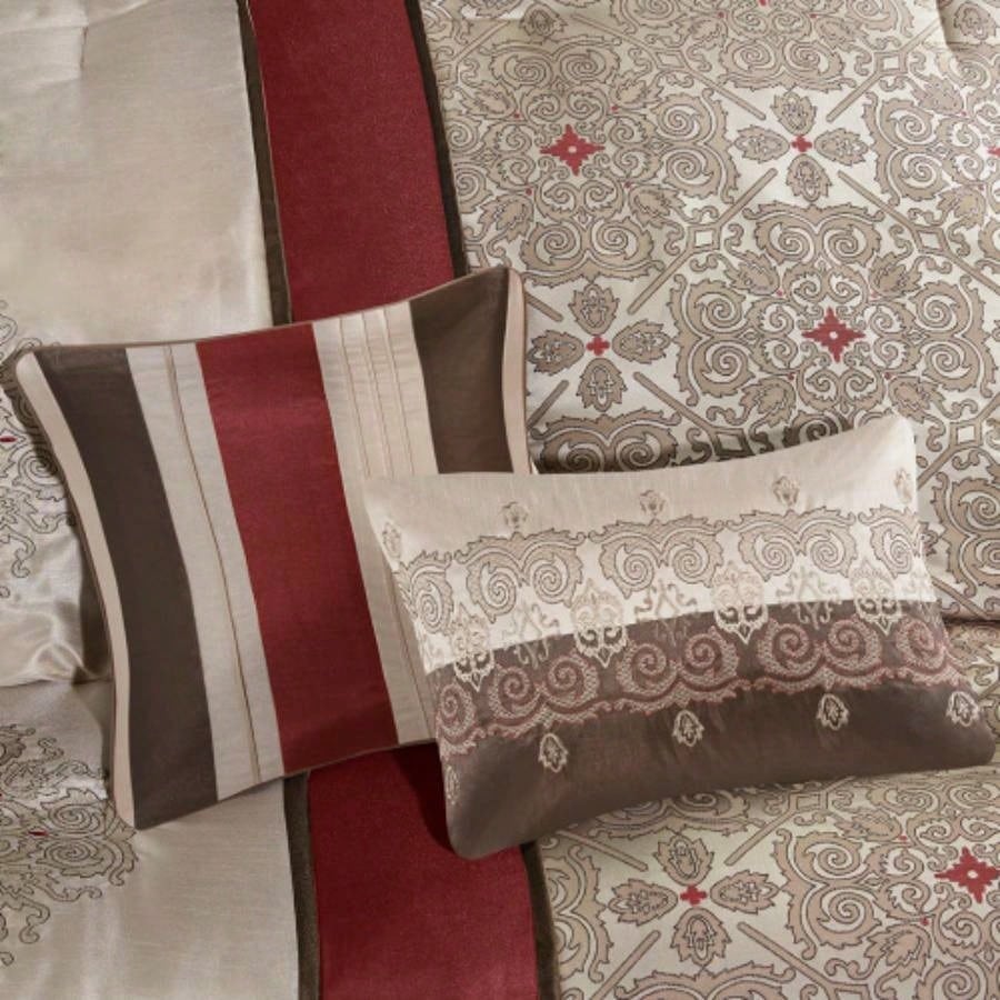 Piece Jacquard Comforter Set with Throw Pillows