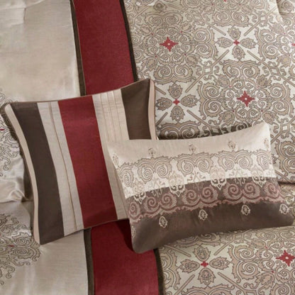 Piece Jacquard Comforter Set with Throw Pillows