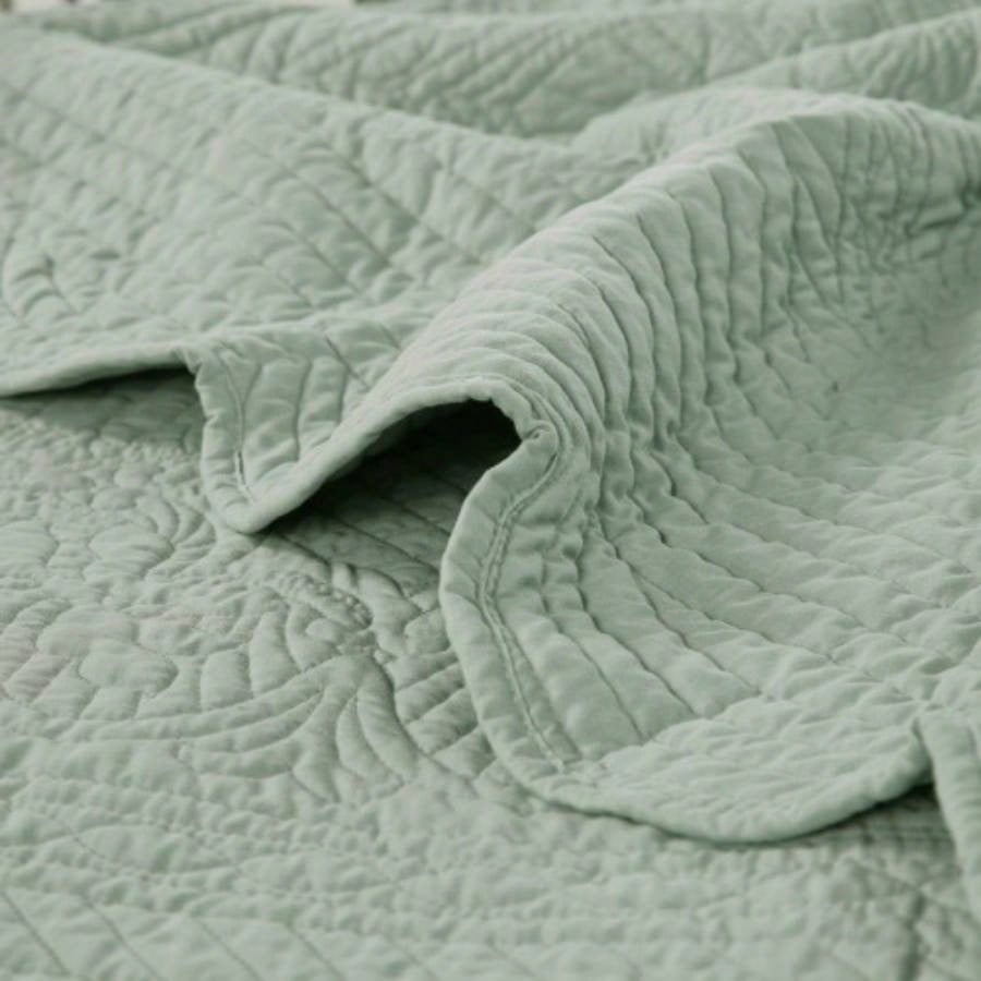 6 Piece Reversible Scalloped Daybed Cover Set Seafoam Daybed