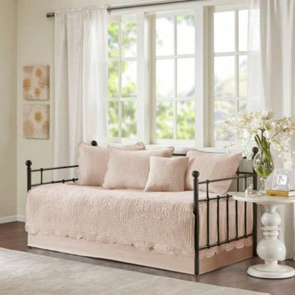 6 Piece Reversible Scalloped Daybed Cover Set Seafoam Daybed