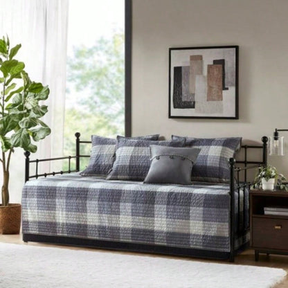6 Piece Reversible Scalloped Daybed Cover Set Seafoam Daybed