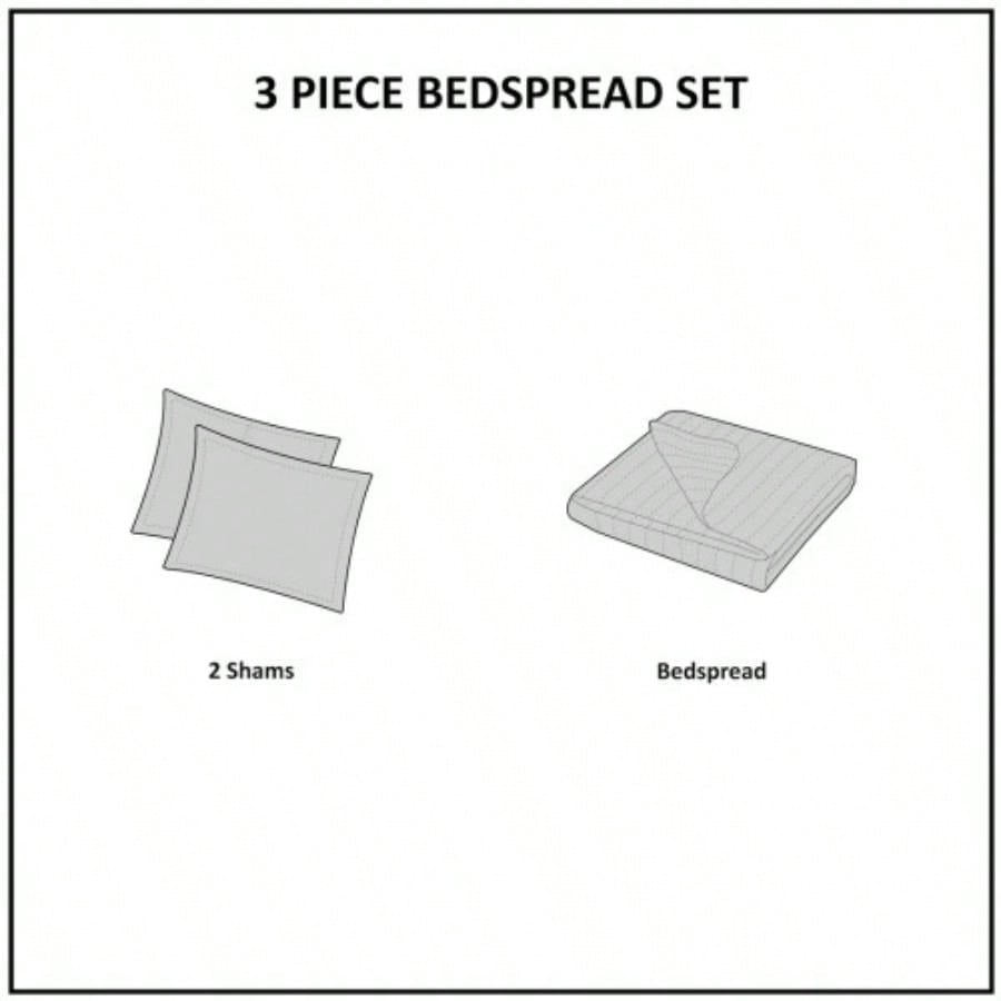 3 Piece Reversible Bedspread Set Full/