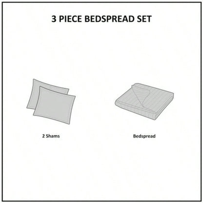 3 Piece Reversible Bedspread Set Full/