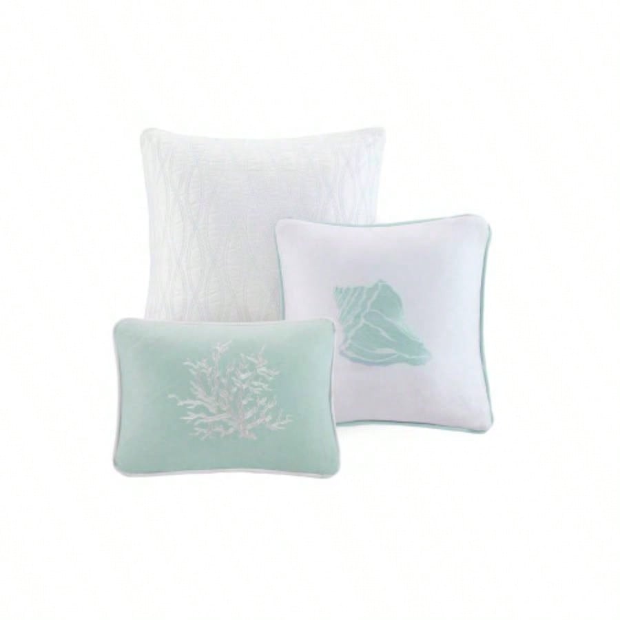 Oversized Cotton Jacquard Comforter Set Aqua King