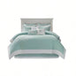 Oversized Cotton Jacquard Comforter Set Aqua King