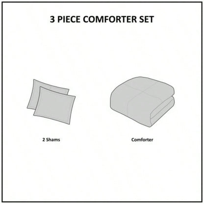 3 Piece Cotton Comforter Set with Chenille Tufting Gray King/Cal King