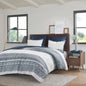 3 Piece Cotton Comforter Set with Chenille Tufting Gray King/Cal King