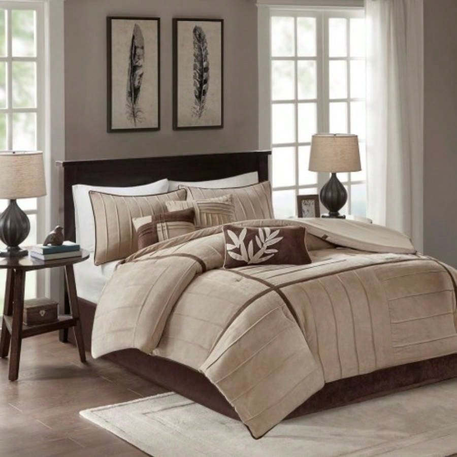 Piece Faux Suede Comforter Set Full