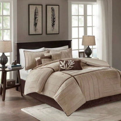 Piece Faux Suede Comforter Set Full