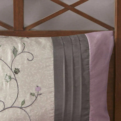Embroidered Piece Comforter Set Purple