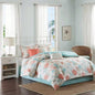 Piece Cotton Sateen Comforter Set Coral King
