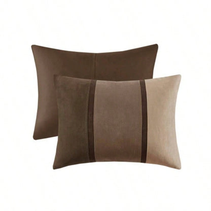 Piece Faux Suede Comforter Set Brown