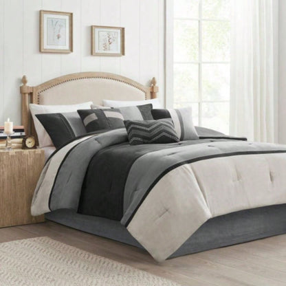 Piece Faux Suede Comforter Set Brown