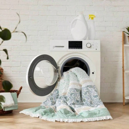 9 Piece Cotton Percale Comforter Set Aqua King