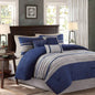 PC Pieced Faux Suede Comforter Set Natural Cal King