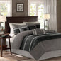 PC Pieced Faux Suede Comforter Set Natural Cal King