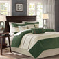 PC Pieced Faux Suede Comforter Set Natural Cal King