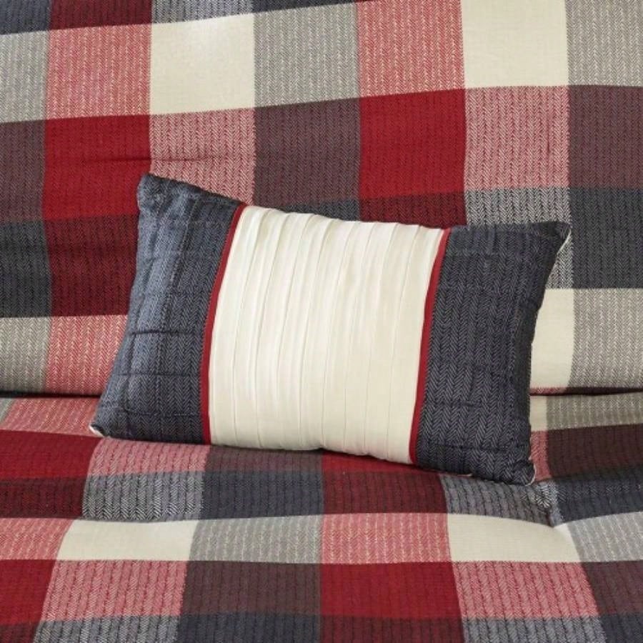 Piece Herringbone Comforter Set Red King