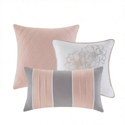 Printed Cotton Sateen Comforter Set/Peach King