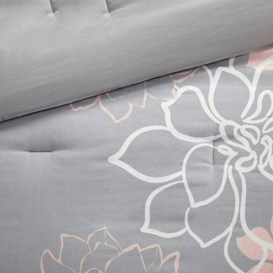 Printed Cotton Sateen Comforter Set/Peach King