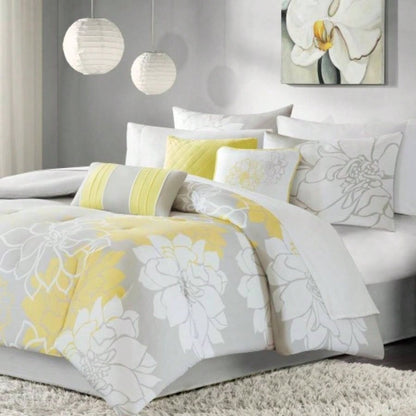 Printed Cotton Sateen Comforter Set/Peach King