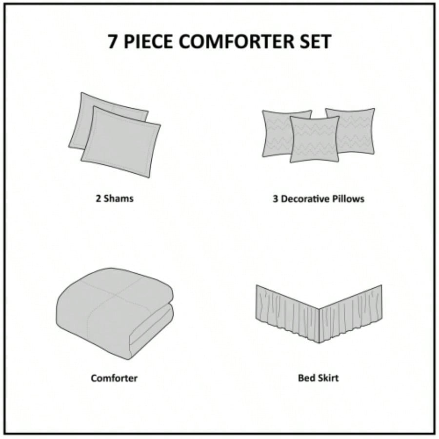 Piece Printed Seersucker Comforter Set Cal King
