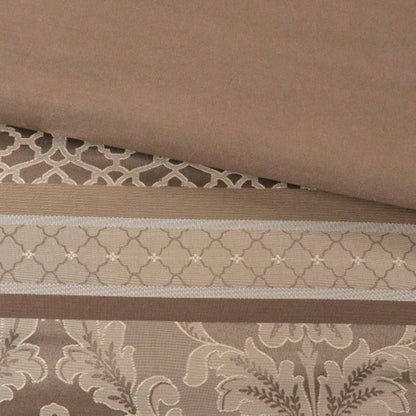 Piece Jacquard Comforter Set Brown/Gold