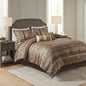 Piece Jacquard Comforter Set Brown/Gold