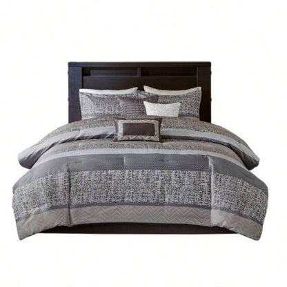 Piece Jacquard Comforter Set/Taupe