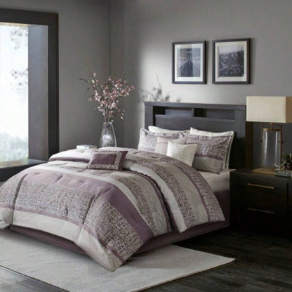 Piece Jacquard Comforter Set/Taupe Cal King