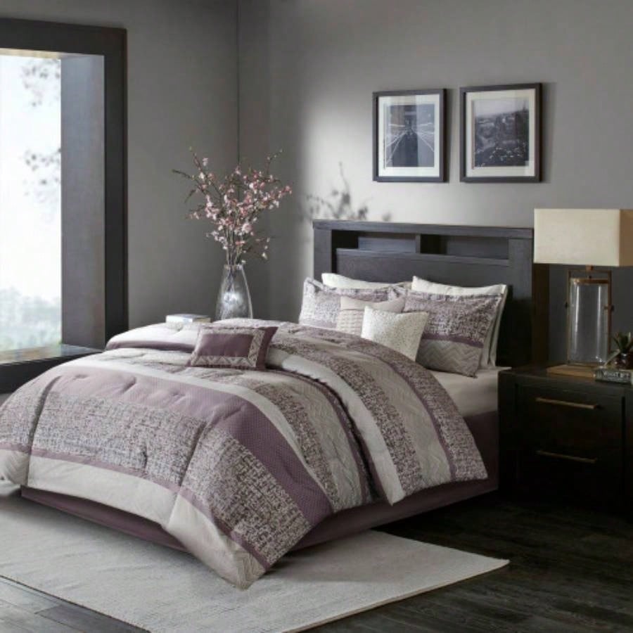 Piece Jacquard Comforter Set/Taupe Cal King