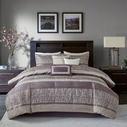 Piece Jacquard Comforter Set/Taupe