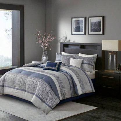 Piece Jacquard Comforter Set/Taupe Cal King