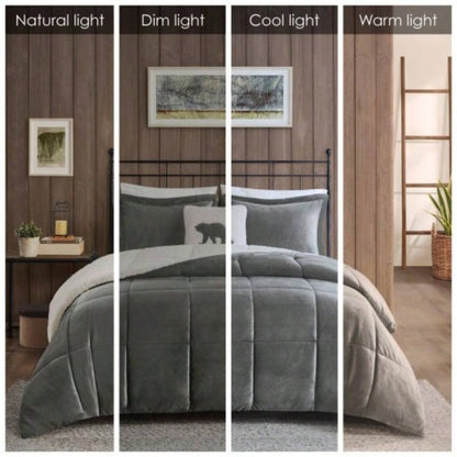 King Plush to Sherpa Down Comforter Set