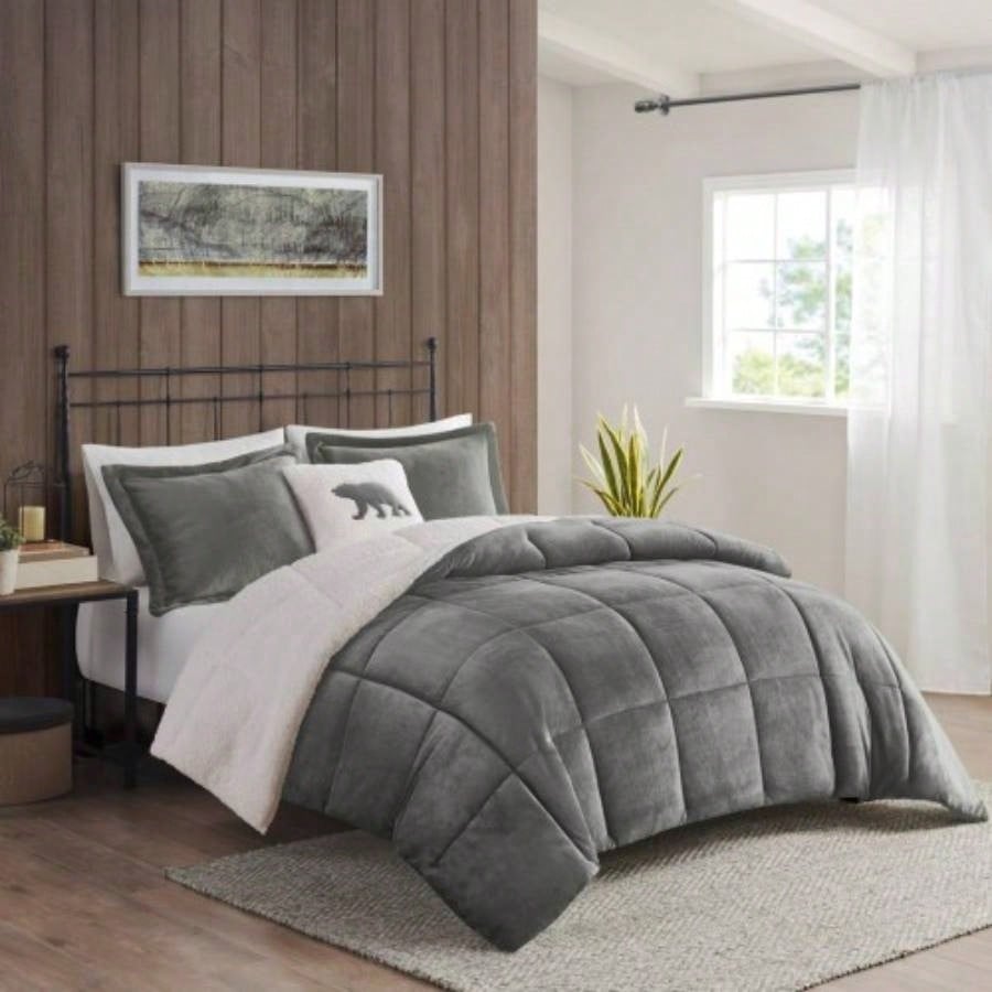 King Plush to Sherpa Down Comforter Set