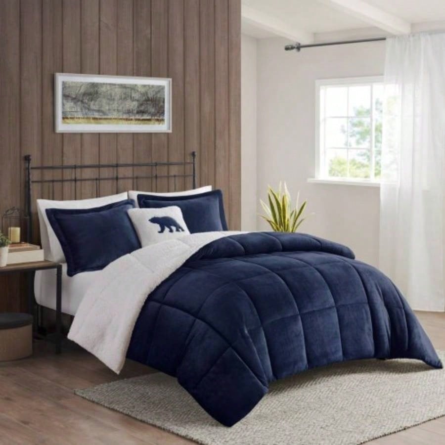 King Plush to Sherpa Down Comforter Set