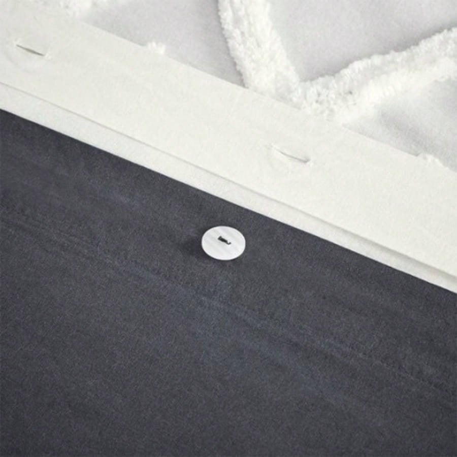 King/Cal King 3 Piece Cotton Duvet Cover Set with Chenille Tufting