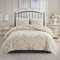 Full/ 3 Piece Tufted Cotton Chenille Damask Duvet Cover Set
