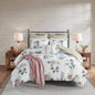 Piece Printed Seersucker Comforter Set with Throw Blanket Blue Full/