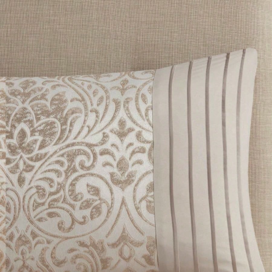 12 Piece Jacquard Comforter Set with Bed Sheets Khaki