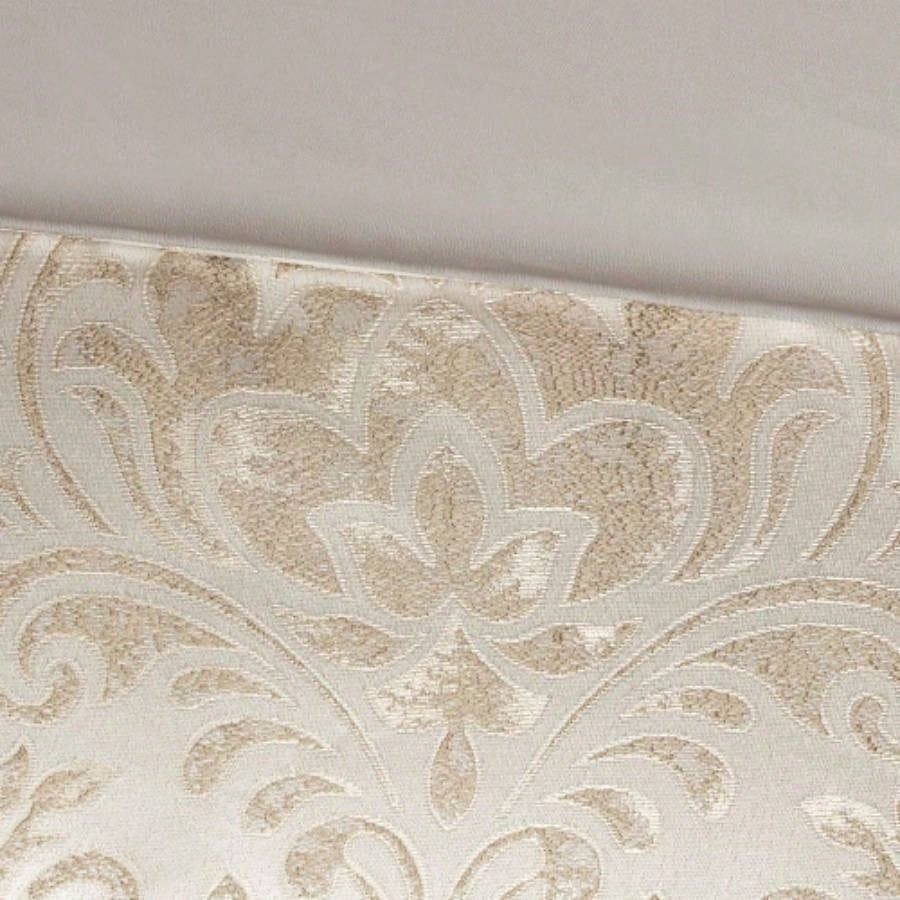 12 Piece Jacquard Comforter Set with Bed Sheets Khaki