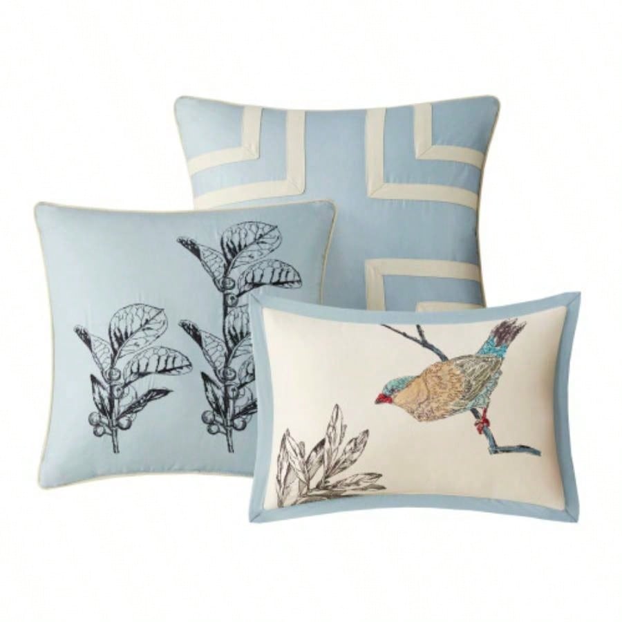 Piece Printed Cotton Twill Comforter Set Khaki